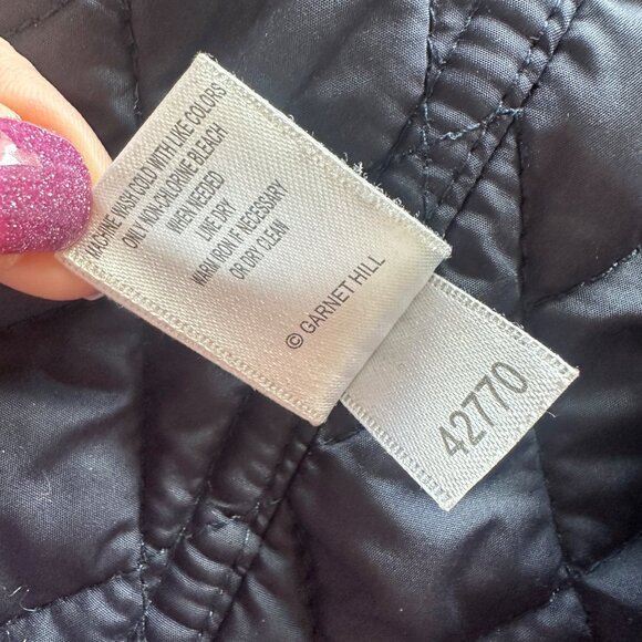 Garnet Hill Everyday Quilted Car Coat Womens Size 6 Barn Jacket Mid Weight Blue - Picture 9 of 11